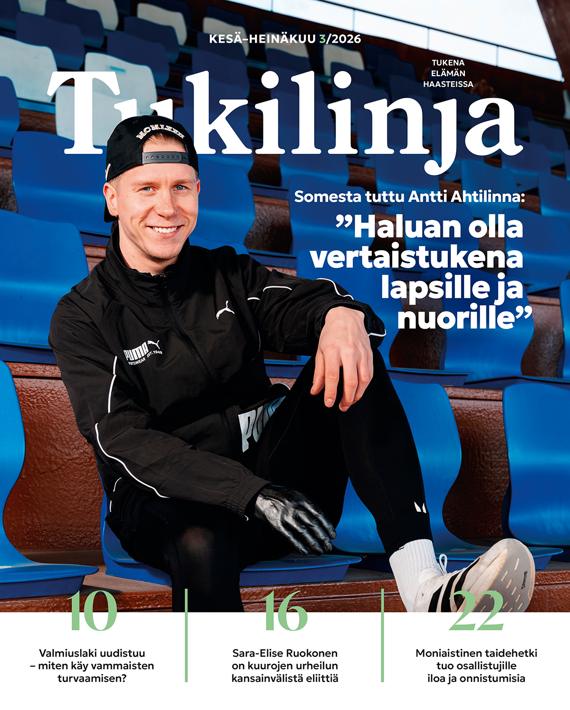 Tukilinja.lehden kansi. Kuvassa on Antti Ahtilinna.